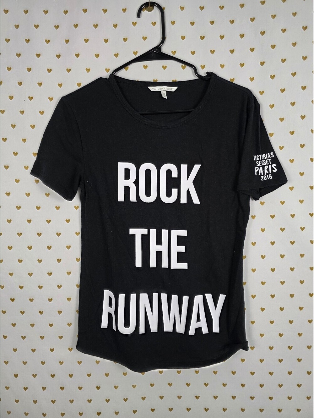 Victoria's Secret Paris 2016 Fashion Show Rock The Runway Black Tee XS Rare